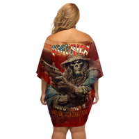 America Live It - Love It Or Get The Hell Out Off Shoulder Short Dress - Wonder Print Shop