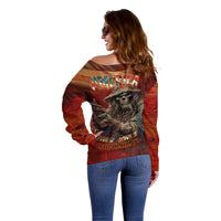 America Live It - Love It Or Get The Hell Out Off Shoulder Sweater - Wonder Print Shop