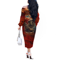 America Live It - Love It Or Get The Hell Out Off The Shoulder Long Sleeve Dress - Wonder Print Shop