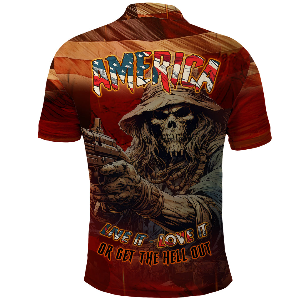 America Live It - Love It Or Get The Hell Out Polo Shirt - Wonder Print Shop