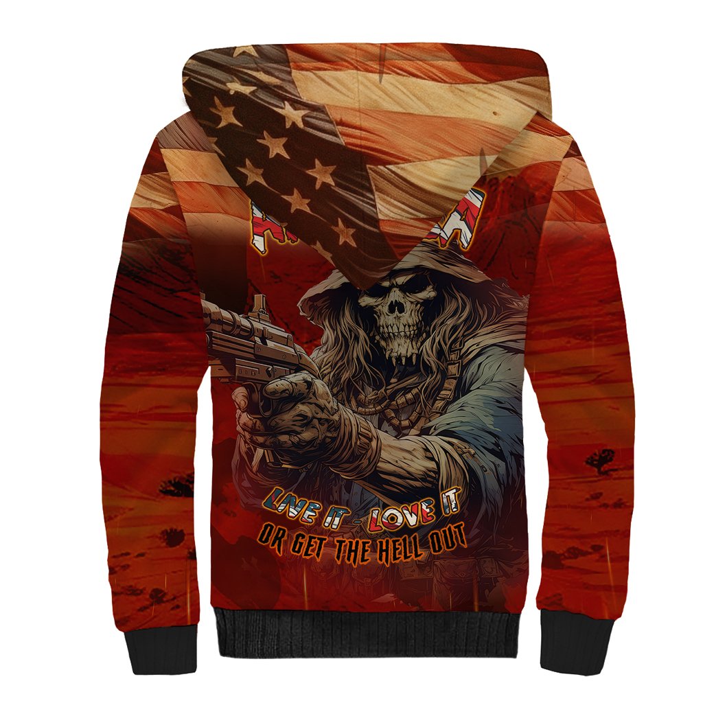 America Live It - Love It Or Get The Hell Out Sherpa Hoodie - Wonder Print Shop
