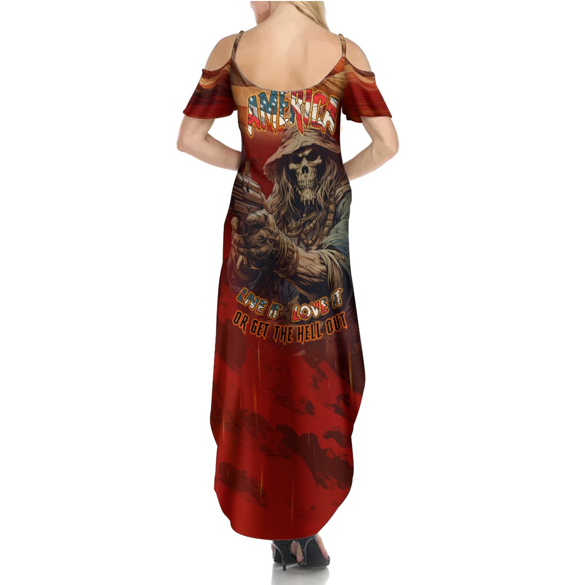 America Live It - Love It Or Get The Hell Out Summer Maxi Dress - Wonder Print Shop