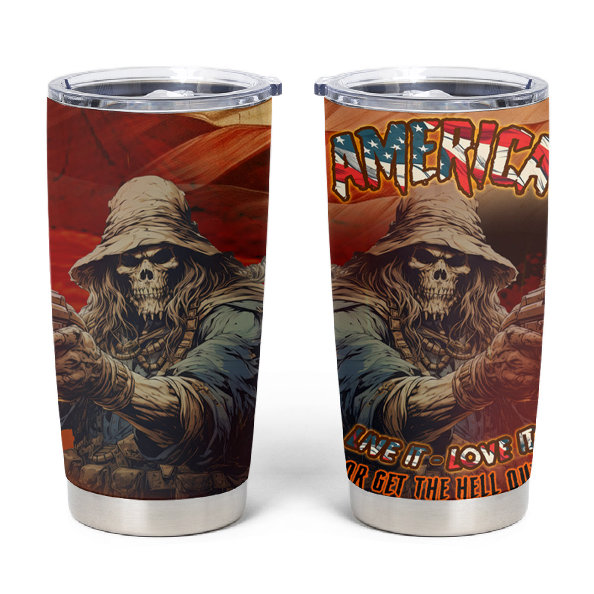 America Live It - Love It Or Get The Hell Out Tumbler Cup - Wonder Print Shop