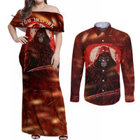You Inspire My Inner Serial Killer Couples Matching Off Shoulder Maxi Dress and Long Sleeve Button Shirts - Wonder Print Shop
