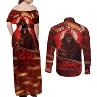 You Inspire My Inner Serial Killer Couples Matching Off Shoulder Maxi Dress and Long Sleeve Button Shirts - Wonder Print Shop
