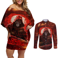You Inspire My Inner Serial Killer Couples Matching Off Shoulder Short Dress and Long Sleeve Button Shirts - Wonder Print Shop