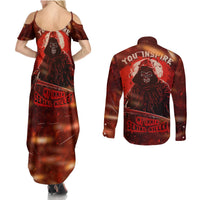 You Inspire My Inner Serial Killer Couples Matching Summer Maxi Dress and Long Sleeve Button Shirts - Wonder Print Shop