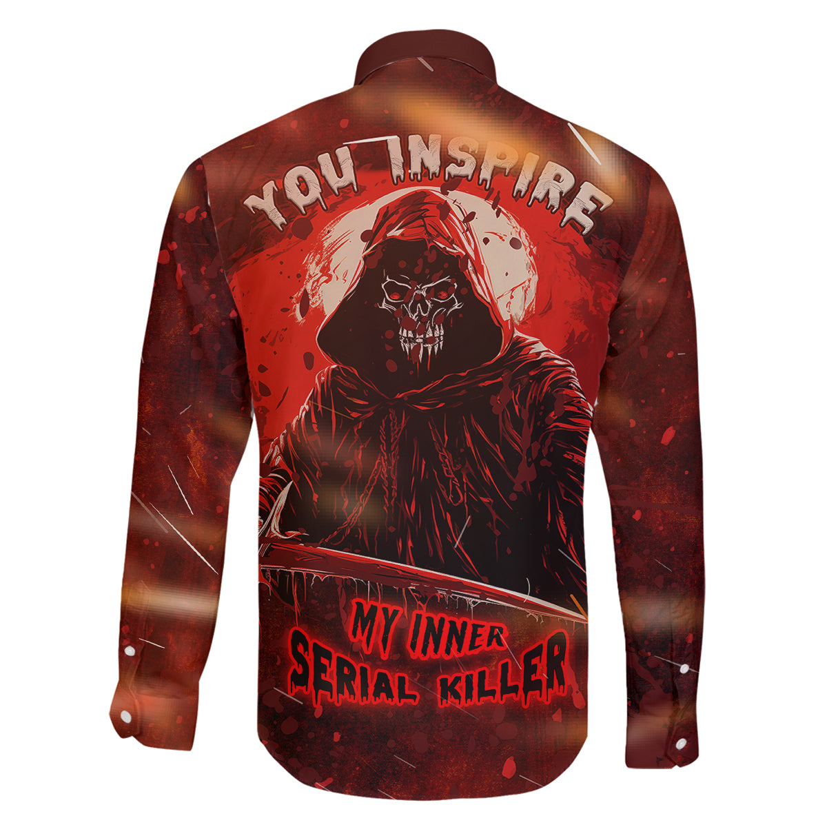 You Inspire My Inner Serial Killer Family Matching Off Shoulder Maxi Dress and Hawaiian Shirt - Wonder Print Shop