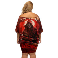 You Inspire My Inner Serial Killer Off Shoulder Short Dress - Wonder Print Shop