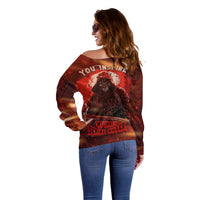 You Inspire My Inner Serial Killer Off Shoulder Sweater - Wonder Print Shop