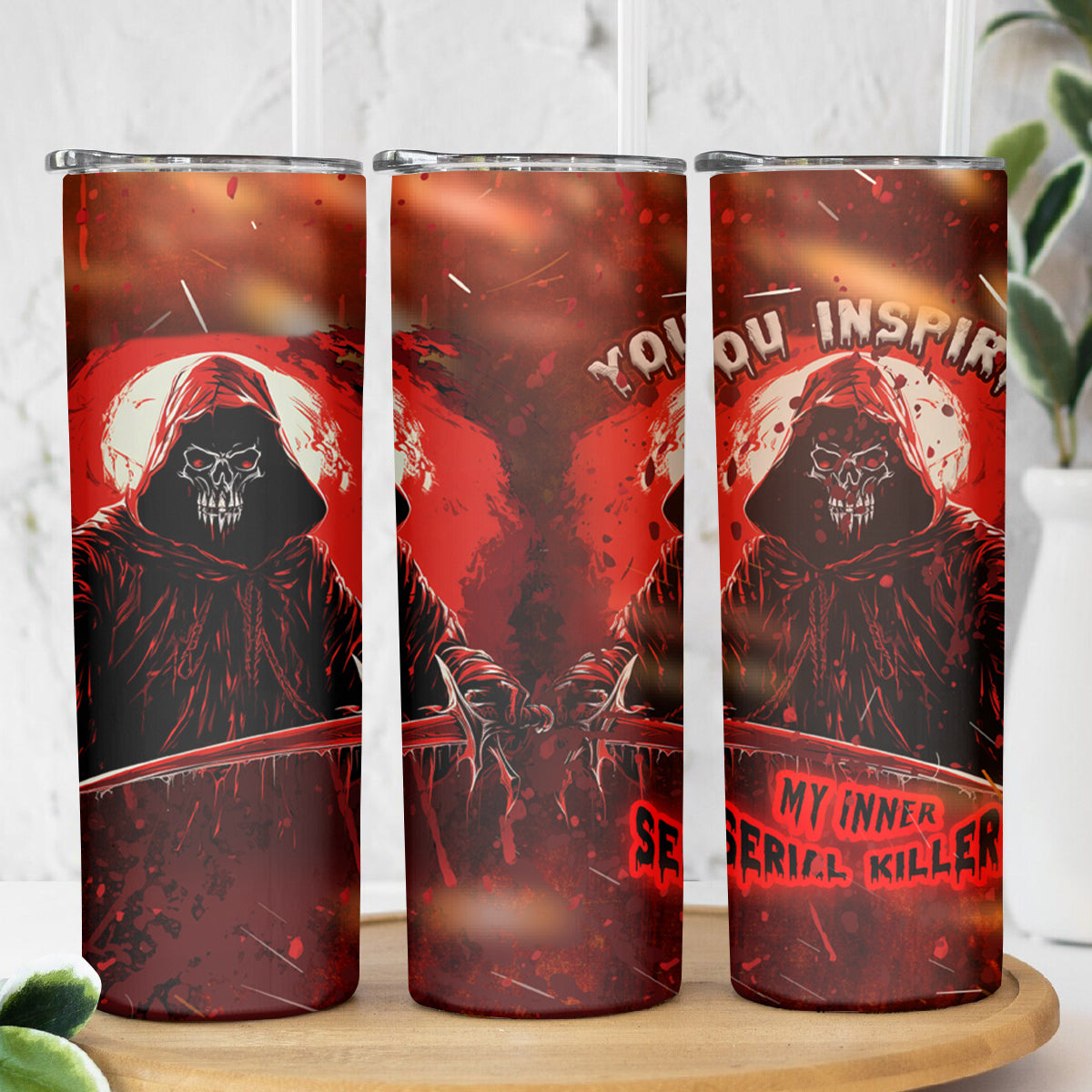 You Inspire My Inner Serial Killer Skinny Tumbler - Wonder Print Shop
