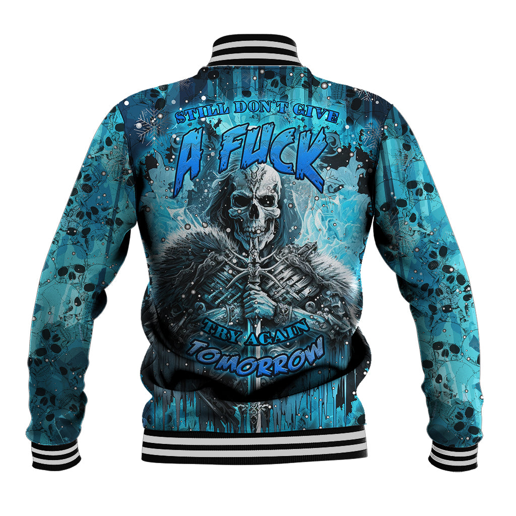 Skull Baseball Jacket Try Again Tomorrow - Wonder Print Shop