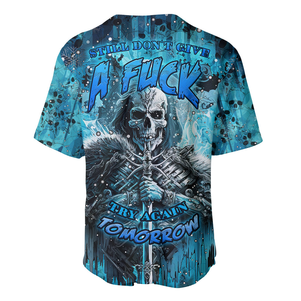 Skull Baseball Jersey Try Again Tomorrow - Wonder Print Shop