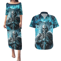 Skull Couples Matching Puletasi Dress and Hawaiian Shirt Try Again Tomorrow - Wonder Print Shop