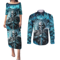 Skull Couples Matching Puletasi Dress and Long Sleeve Button Shirts Try Again Tomorrow - Wonder Print Shop