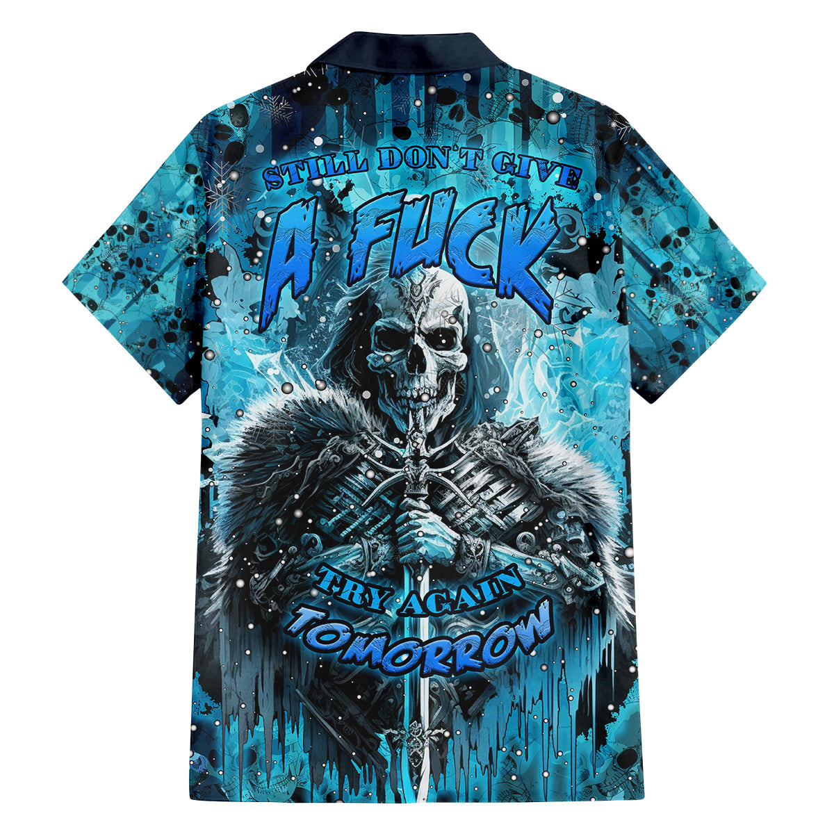 Skull Family Matching Long Sleeve Bodycon Dress and Hawaiian Shirt Try Again Tomorrow - Wonder Print Shop