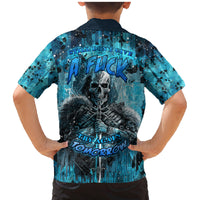 Skull Family Matching Mermaid Dress and Hawaiian Shirt Try Again Tomorrow - Wonder Print Shop