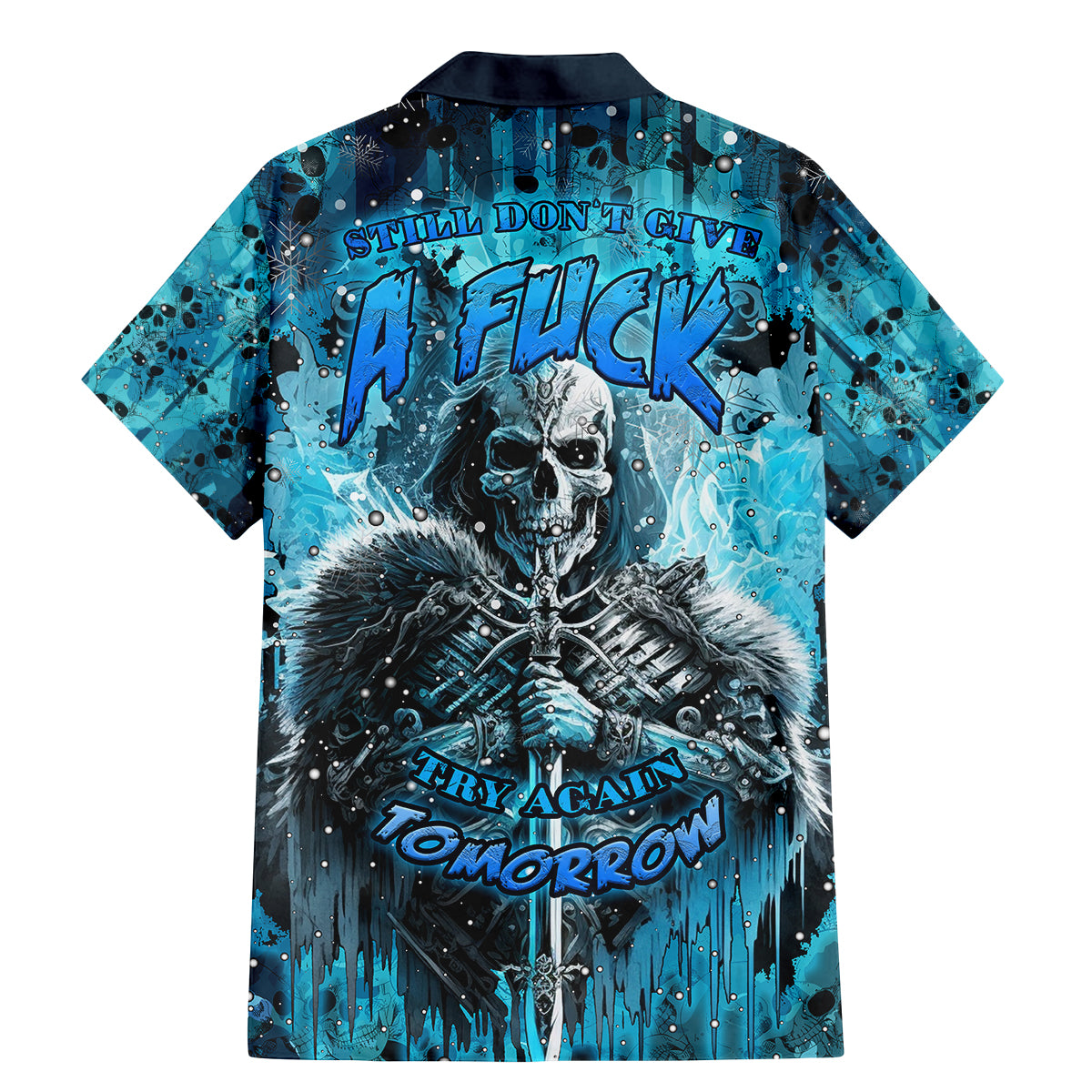 Skull Family Matching Mermaid Dress and Hawaiian Shirt Try Again Tomorrow - Wonder Print Shop