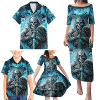 Skull Family Matching Puletasi Dress and Hawaiian Shirt Try Again Tomorrow - Wonder Print Shop