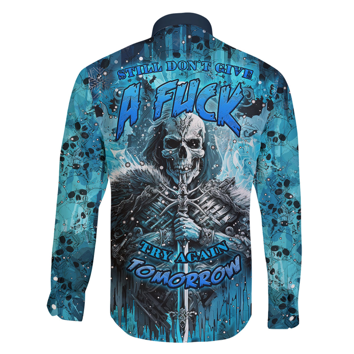 Skull Family Matching Puletasi Dress and Hawaiian Shirt Try Again Tomorrow - Wonder Print Shop