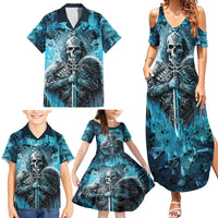 Skull Family Matching Summer Maxi Dress and Hawaiian Shirt Try Again Tomorrow - Wonder Print Shop