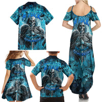 Skull Family Matching Summer Maxi Dress and Hawaiian Shirt Try Again Tomorrow - Wonder Print Shop