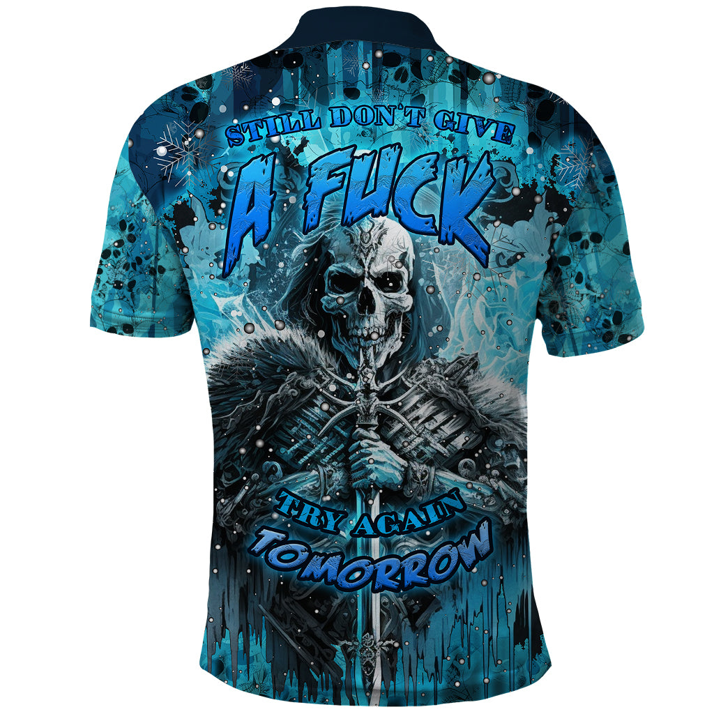 Skull Polo Shirt Try Again Tomorrow - Wonder Print Shop