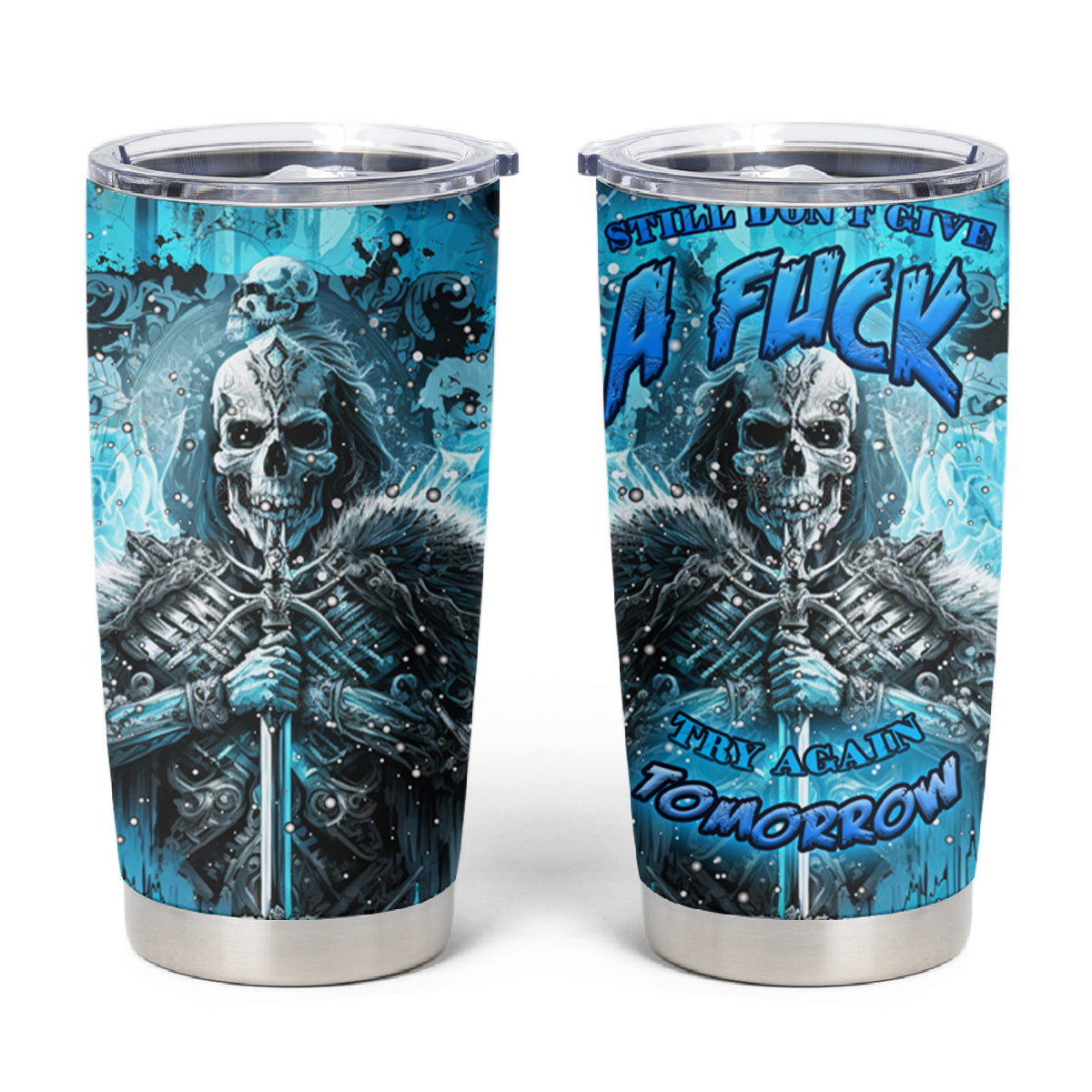 Skull Tumbler Cup Try Again Tomorrow - Wonder Print Shop