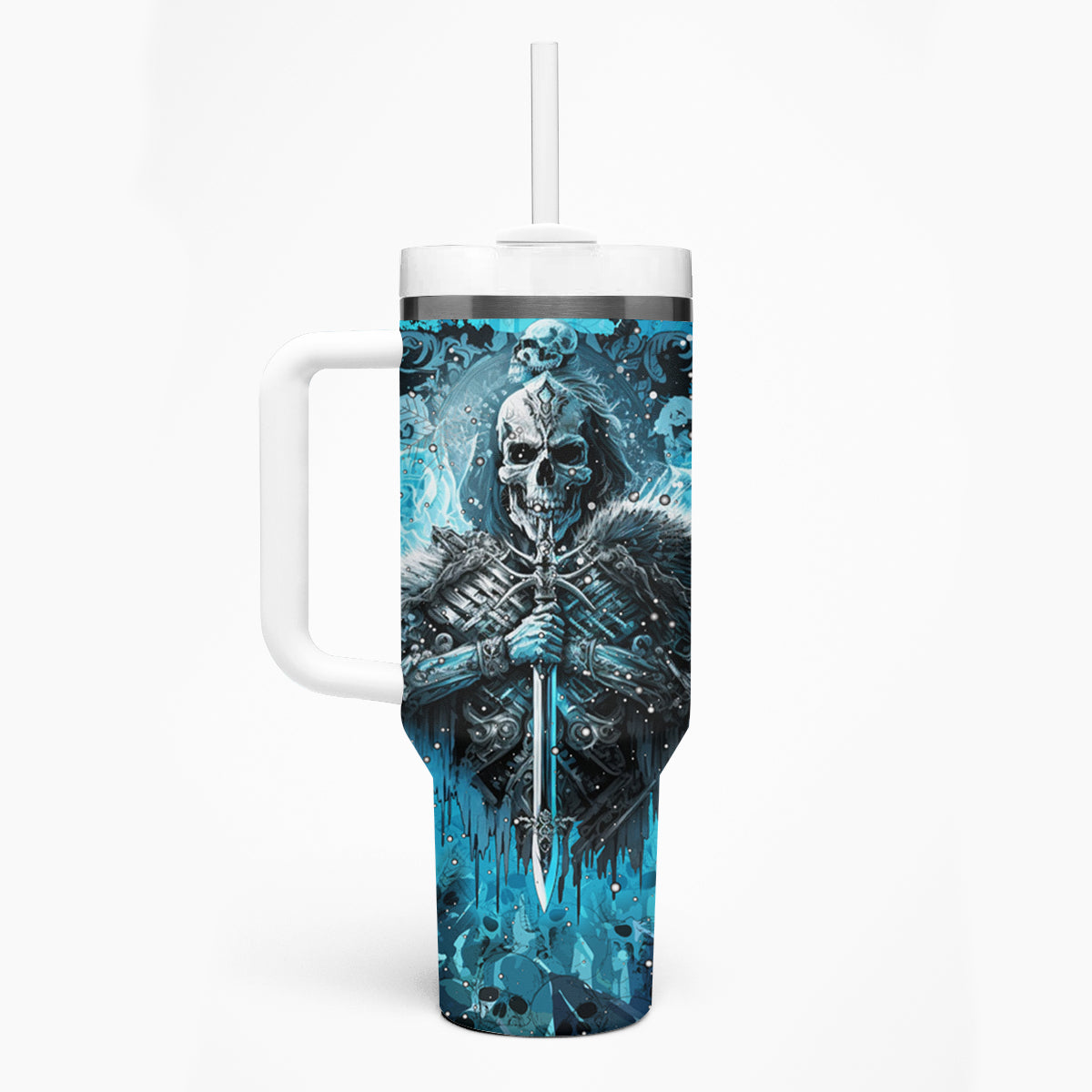 Skull Tumbler With Handle Try Again Tomorrow - Wonder Print Shop