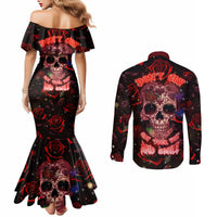 dont-cry-skull-couples-matching-mermaid-dress-and-long-sleeve-button-shirts