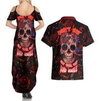 Don't Cry Skull Couples Matching Summer Maxi Dress and Hawaiian Shirt - Wonder Print Shop