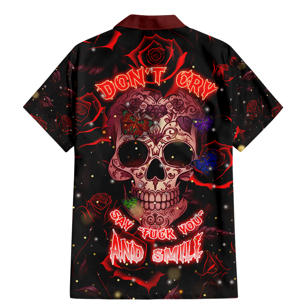 Don't Cry Skull Family Matching Mermaid Dress and Hawaiian Shirt - Wonder Print Shop