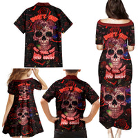 Don't Cry Skull Family Matching Puletasi Dress and Hawaiian Shirt - Wonder Print Shop