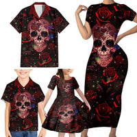 Don't Cry Skull Family Matching Short Sleeve Bodycon Dress and Hawaiian Shirt - Wonder Print Shop