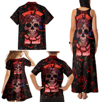 Don't Cry Skull Family Matching Tank Maxi Dress and Hawaiian Shirt - Wonder Print Shop