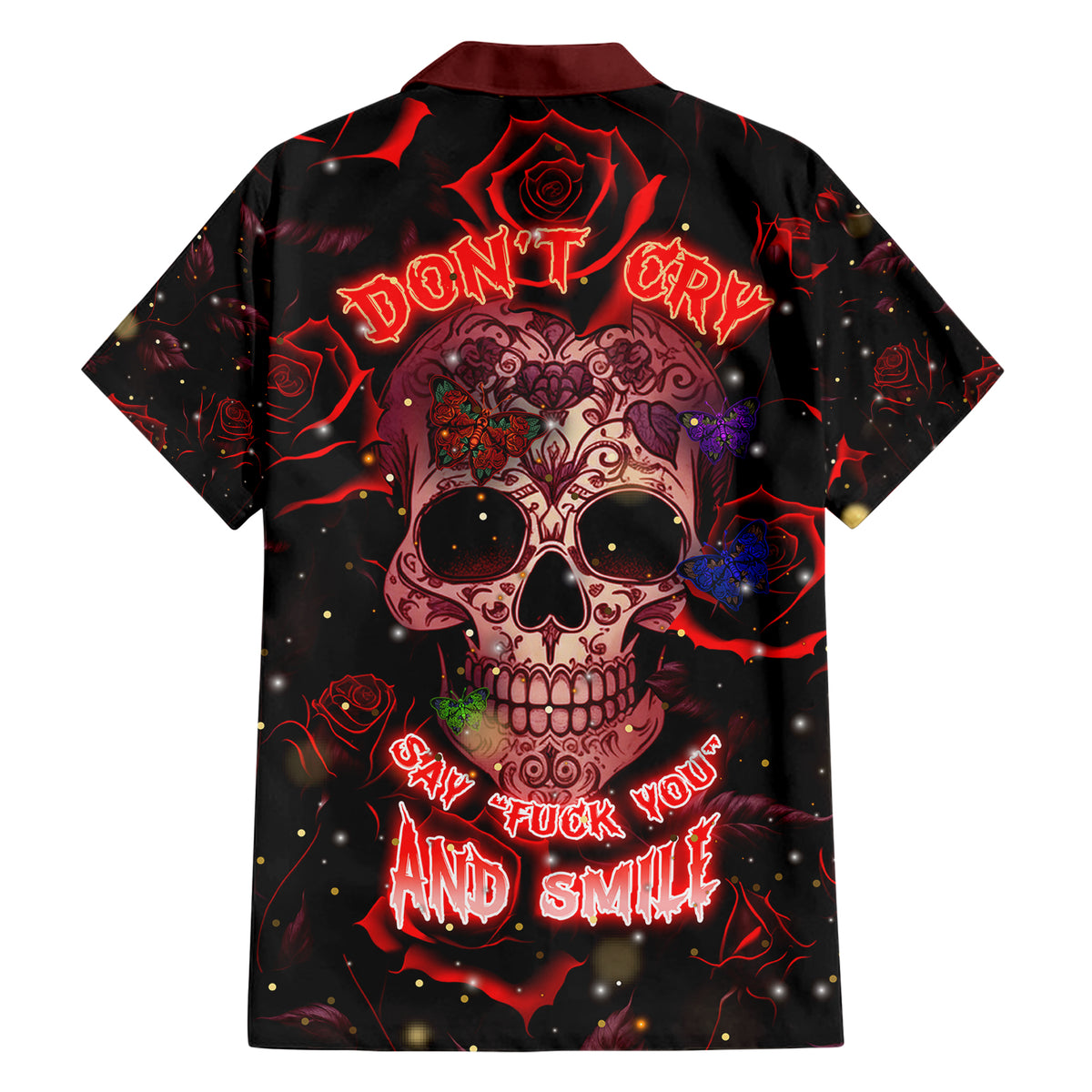 Don't Cry Skull Hawaiian Shirt - Wonder Print Shop