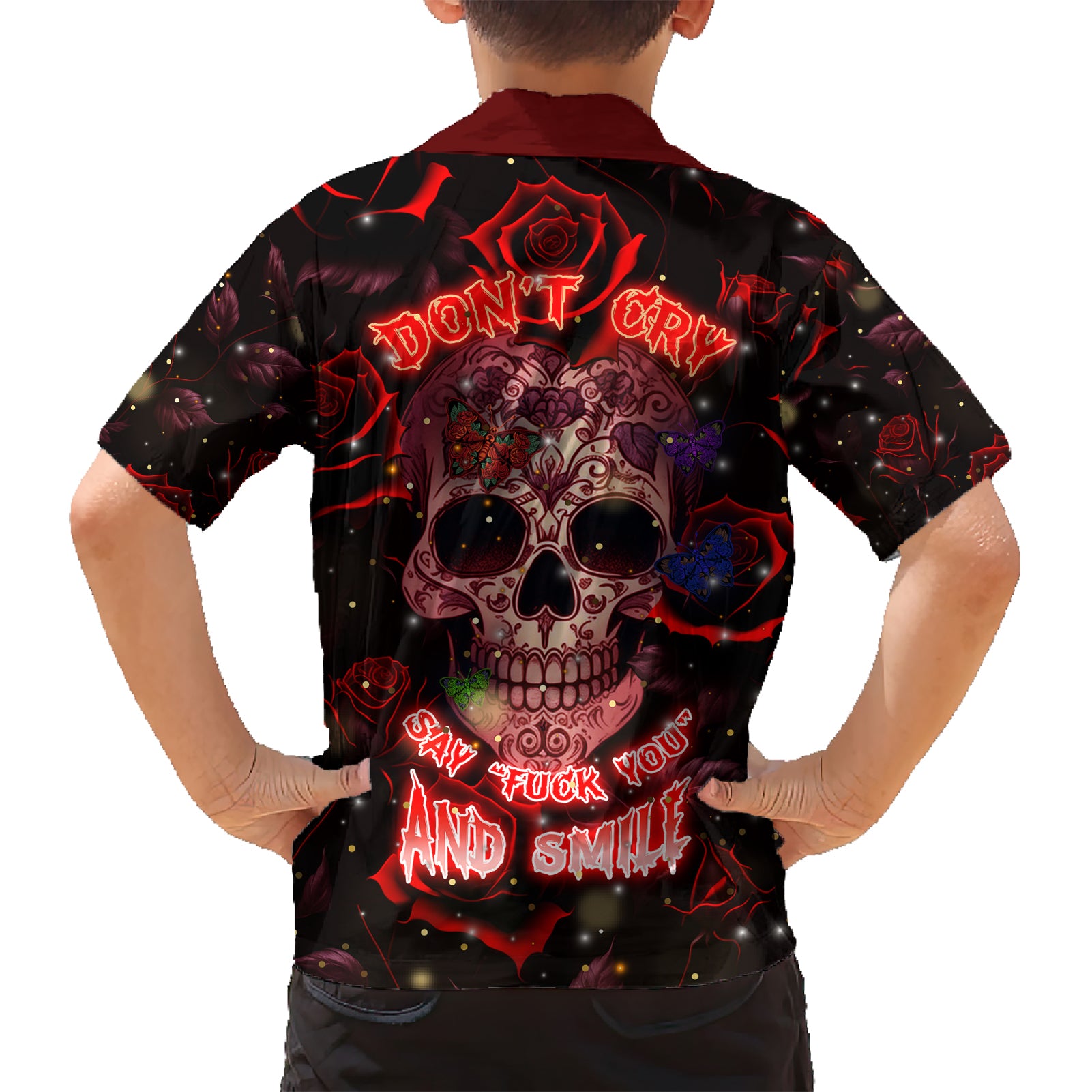 Don't Cry Skull Kid Hawaiian Shirt - Wonder Print Shop