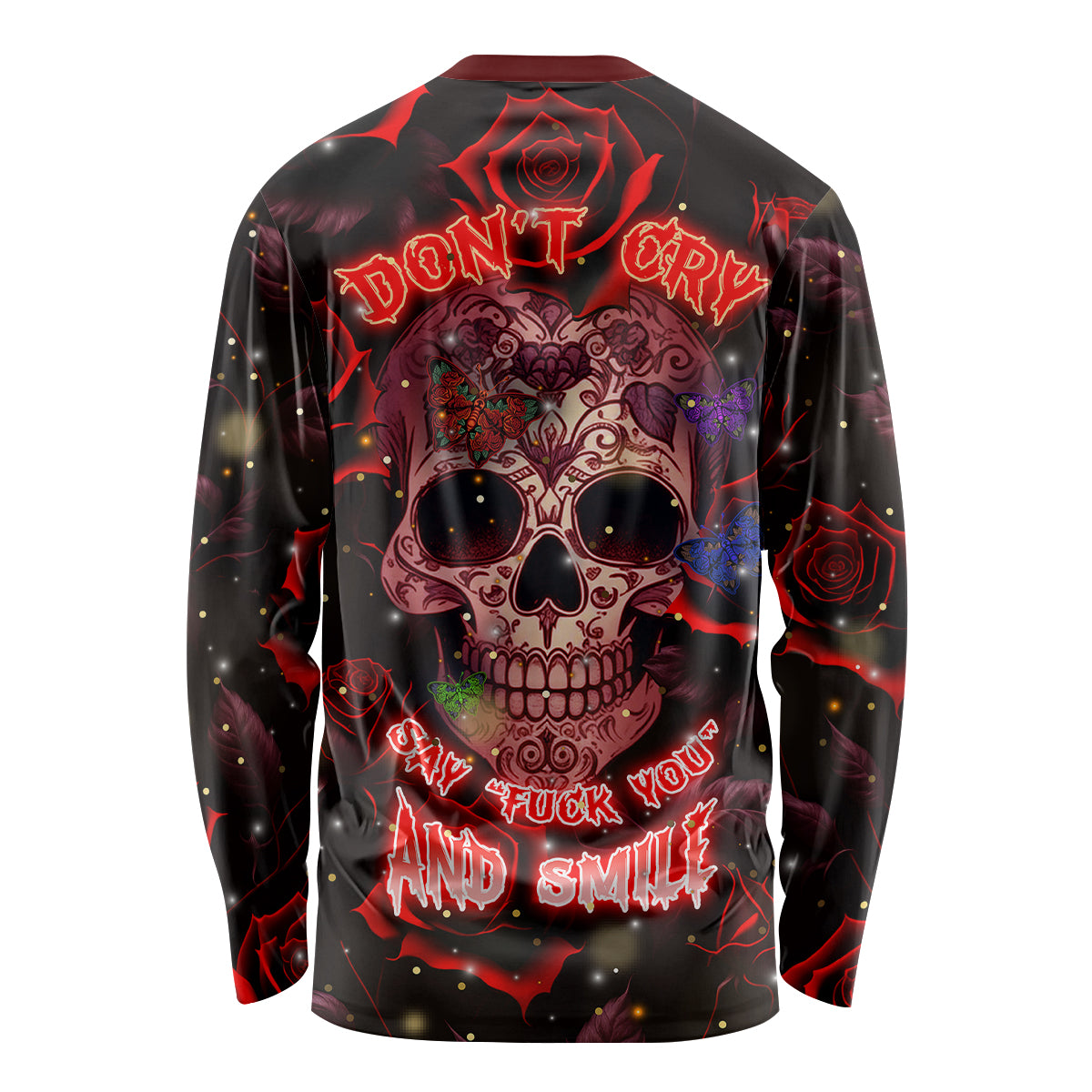 Don't Cry Skull Long Sleeve Shirt - Wonder Print Shop