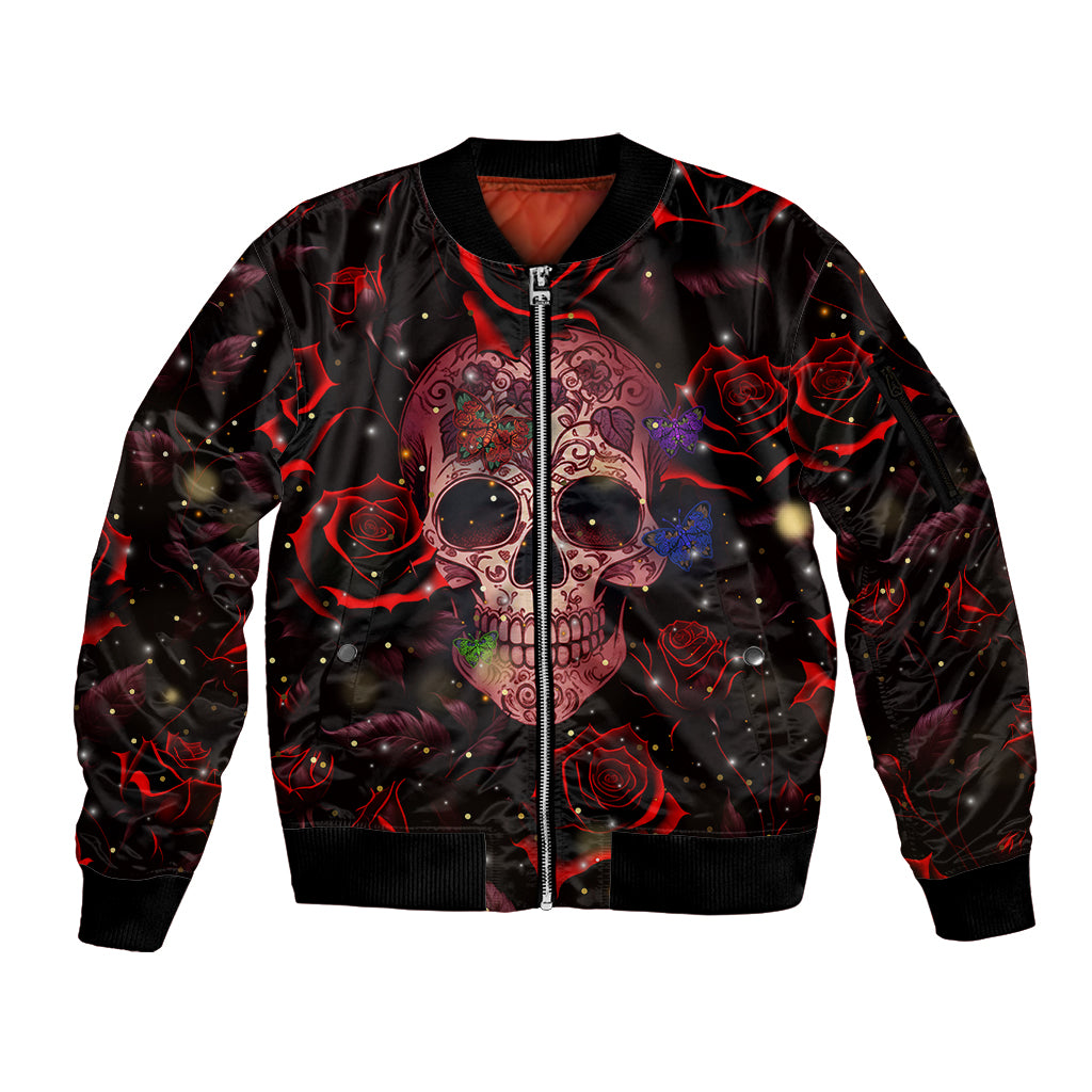 Don't Cry Skull Sleeve Zip Bomber Jacket - Wonder Print Shop