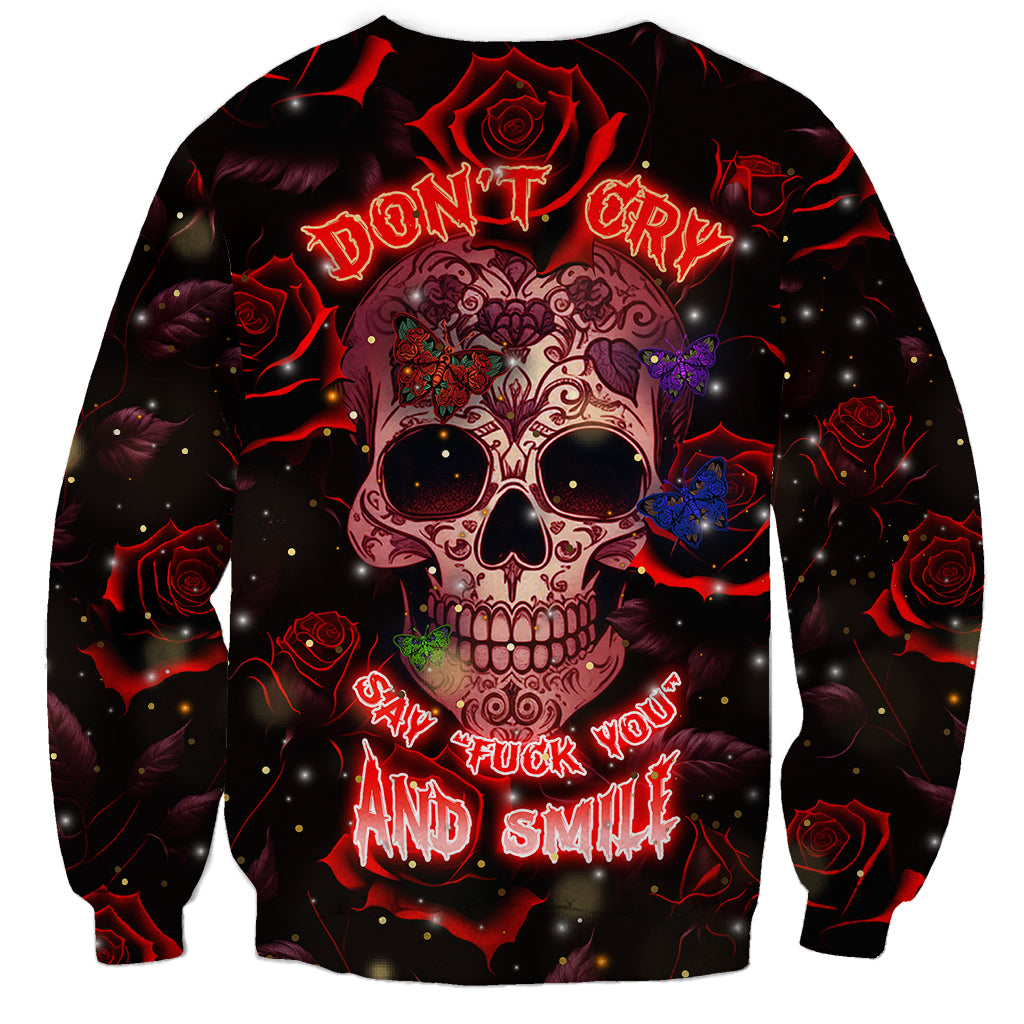 Don't Cry Skull Sweatshirt - Wonder Print Shop