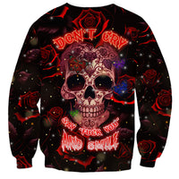 Don't Cry Skull Sweatshirt - Wonder Print Shop