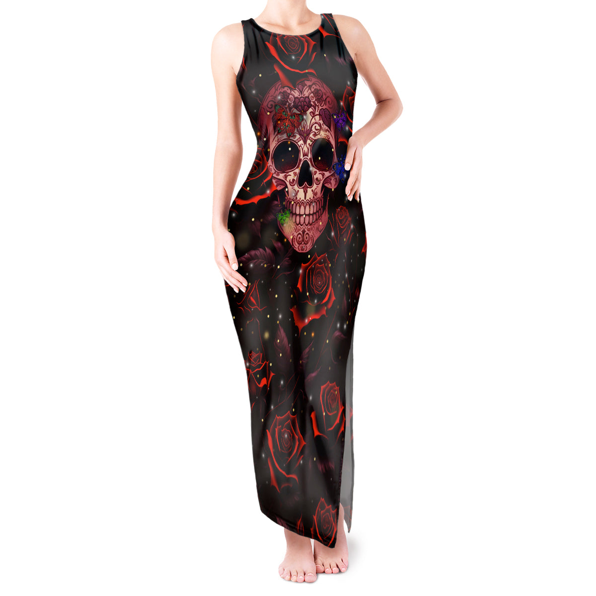 Don't Cry Skull Tank Maxi Dress - Wonder Print Shop