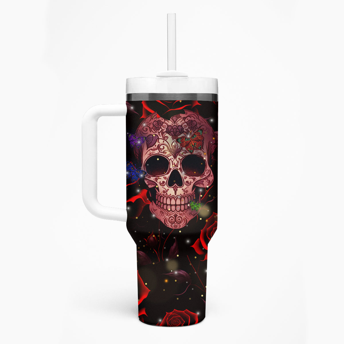 Don't Cry Skull Tumbler With Handle - Wonder Print Shop
