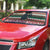 Chimpanzee Christmas Auto Sun Shade Chimpanzee Wearing Santa Hat - Red Green Snowflake - Wonder Print Shop