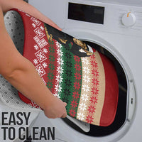 Chimpanzee Christmas Bathroom Set Chimpanzee Wearing Santa Hat - Red Green Snowflake - Wonder Print Shop