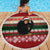 Chimpanzee Christmas Beach Blanket Chimpanzee Wearing Santa Hat - Red Green Snowflake - Wonder Print Shop