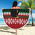 Chimpanzee Christmas Beach Blanket Chimpanzee Wearing Santa Hat - Red Green Snowflake - Wonder Print Shop