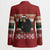 Chimpanzee Christmas Blazer Chimpanzee Wearing Santa Hat - Red Green Snowflake - Wonder Print Shop