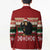 Chimpanzee Christmas Blazer Chimpanzee Wearing Santa Hat - Red Green Snowflake - Wonder Print Shop