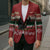 Chimpanzee Christmas Blazer Chimpanzee Wearing Santa Hat - Red Green Snowflake - Wonder Print Shop